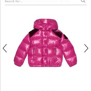 Moncler girls velvet trim coat